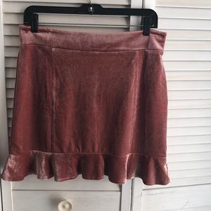 Pink velvet skirt